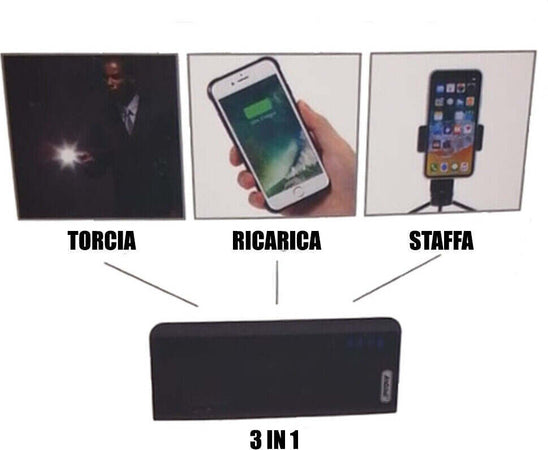 Power Bank 10000mah Carica Batteria Portatile 3 Uscite Usb Per Smartphone Q-t67 Fai da te/Sicurezza e protezione/Torce/Torce elettriche portatili (standard) Trade Shop italia - Napoli, Commerciovirtuoso.it