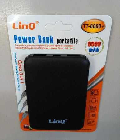 Power Bank Sottile Batteria Supplementare 8000 Mah Doppia Usb Cavo 3in1 Tt-8000+ Elettronica/Informatica/Accessori/Adattatori/Adattatori USB a USB Trade Shop italia - Napoli, Commerciovirtuoso.it