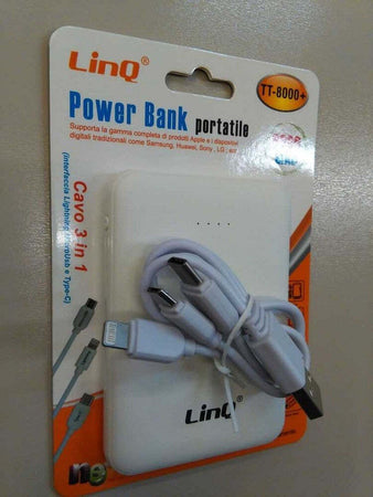 Power Bank Sottile Batteria Supplementare 8000 Mah Doppia Usb Cavo 3in1 Tt-8000+ Elettronica/Informatica/Accessori/Adattatori/Adattatori USB a USB Trade Shop italia - Napoli, Commerciovirtuoso.it