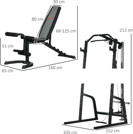 Power-Tower-Multifunzione-con-Panca-per-Addominali-e-Porta-Bilanciere-Regolabile,-Nero-ZV6A91-294V00BKZV6