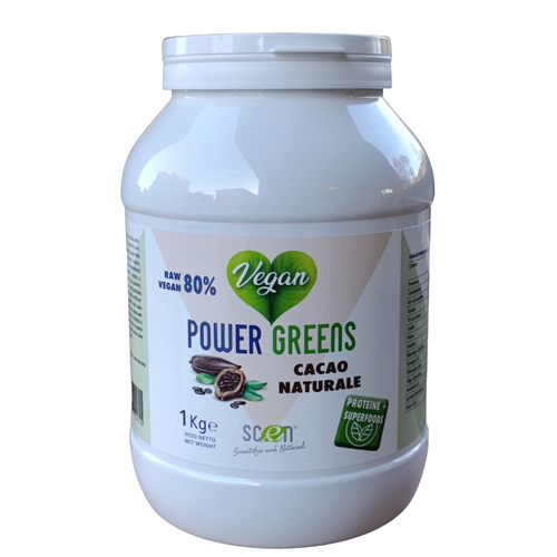 Power Greens - proteine vegetali + Superfoods - Gusto cioccolato - 1000 gr.