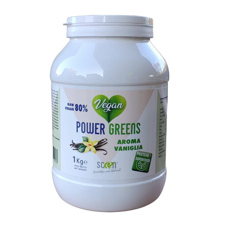 Power Greens - proteine vegetali + Superfoods - Gusto vaniglia - 1000 gr.