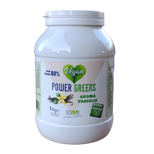 Power Greens - proteine vegetali + Superfoods - Gusto vaniglia - 1000 gr.