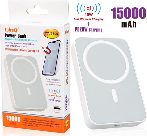 Powerbank Magnetico Con Ricarica Wireless 15w Qi Veloce + Pd20w 15000mah Tt13809 Elettronica/Cellulari e accessori/Accessori/Caricabatterie/Caricabatterie portatile Trade Shop italia - Napoli, Commerciovirtuoso.it
