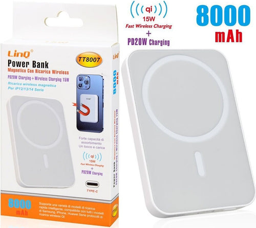 Powerbank Magnetico Con Ricarica Wireless Veloce 15w Qi + P20w 8000 Mah Tt8007 Elettronica/Cellulari e accessori/Accessori/Caricabatterie/Caricabatterie portatile Trade Shop italia - Napoli, Commerciovirtuoso.it
