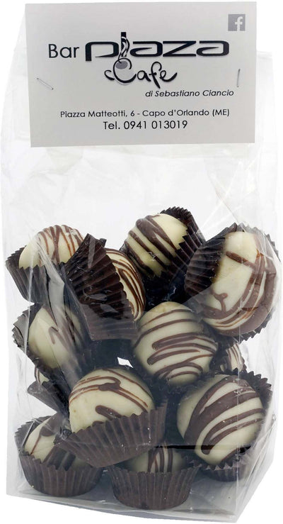 Praline al Cioccolato Bianco Artigianale Cioccolatini fatti a mano con Granella di Nocciole 300gr Laboratorio Cafè Plaza