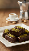Praline al Pistacchio Artigianale Cioccolatini fatti a mano Ferrero Rocher al Pistacchio con granella e Crema di Pistacchio, Fondente e Wafer 300gr