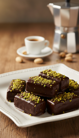 Praline al Pistacchio Artigianale Cioccolatini fatti a mano "Ferrero Rocher" al Pistacchio con granella e Crema di Pistacchio, Fondente e Wafer 300gr