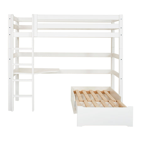 Letto Hoppekids ECO Luxury MEGA 90x200 cm con modulo lounge e scrivania - Bianco