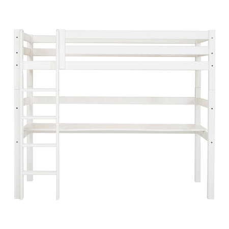Letto a soppalco Hoppekids ECO Luxury 90x200 cm con scrivania - Bianco