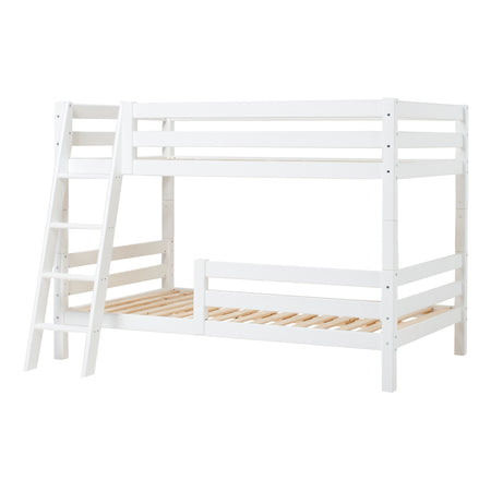 Hoppekids ECO Luxury Letto a castello 120x200 cm con due sponde e scaletta inclinata - Bianco