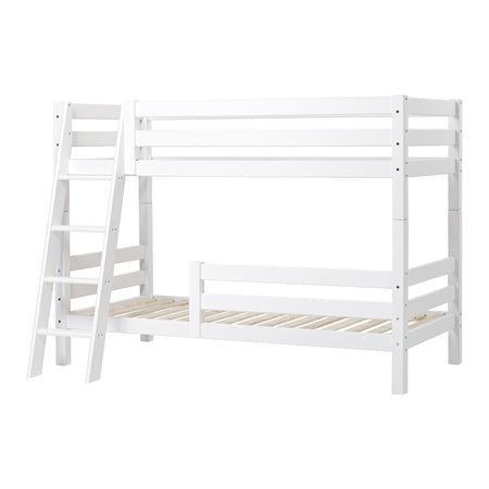 Hoppekids ECO Luxury Letto a castello 90x200 cm con due sponde e scaletta inclinata - Bianco