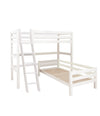 Letto a castello Hoppekids ECO Luxury Angolo 90x200 cm con scaletta inclinata - Bianco