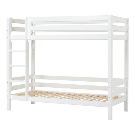 Letto a castello alto di lusso Hoppekids ECO 90x200 cm con sponda posteriore sul letto inferiore - Bianco
