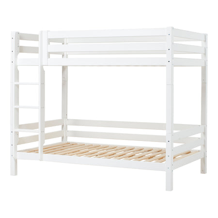 Letto a Castello Alto Hoppekids ECO Luxury 120x200 cm con Sponda Schienale sul Letto Inferiore - Bianco