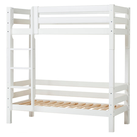 Letto a castello alto di lusso Hoppekids ECO 70x160 cm con sponda posteriore sul letto inferiore - Bianco