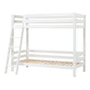 Letto a Castello Alto di Lusso Hoppekids ECO 90x200 cm con Spalliera sul Letto Inferiore e Scaletta Inclinata - Bianco