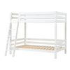 Letto a Castello Alto di Lusso Hoppekids ECO 120x200 cm con Spalliera sul Letto Inferiore e Scaletta Inclinata - Bianco