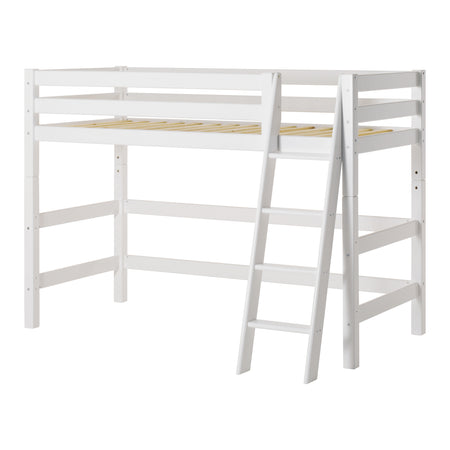 Letto semi-alto Hoppekids ECO Luxury 90x200 cm con scaletta inclinata - Bianco - 3