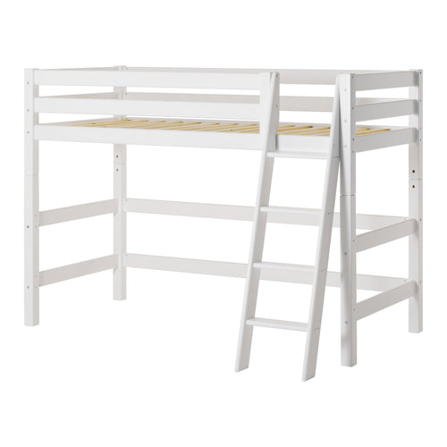 Letto semi-alto Hoppekids ECO Luxury 90x200 cm con scaletta inclinata - Bianco - 3