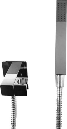 Presa acqua con supporto doccia squadrato completo,flessibile 150