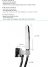 Presa acqua con supporto doccia squadrato completo,flessibile 150
