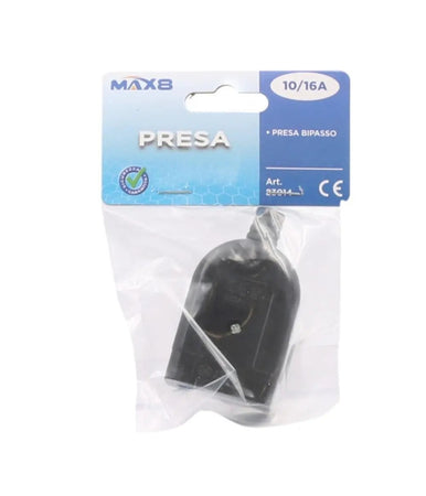 Presa Bivalente P17/11 Elettrica Bipasso 2p+t 10a/16a 250v Max 1500 W Nera 83014