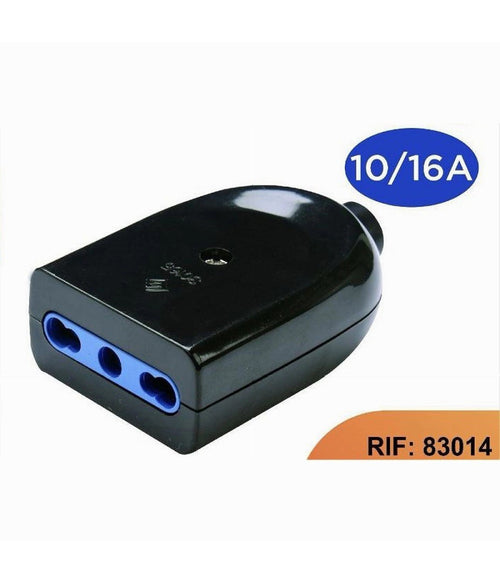 Presa Bivalente P17/11 Elettrica Bipasso 2p+t 10a/16a 250v Max 1500 W Nera 83014