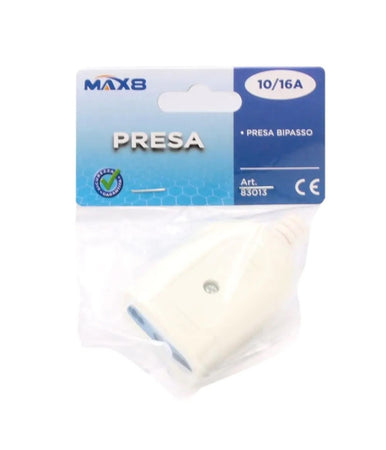 Presa Bivalente P17/11 Elettrica Bipasso 2p+t 10a/16a 250v Max 1500w Bianco 83013