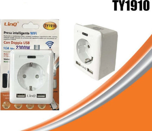 Presa Intelligente Spina A Muro Wifi Domotica Android Ios 2 Usb 10a 2300w Ty1910 Fai da te/Materiale elettrico/Prese elettriche ed accessori/Spine intelligenti e telecomandate Trade Shop italia - Napoli, Commerciovirtuoso.it