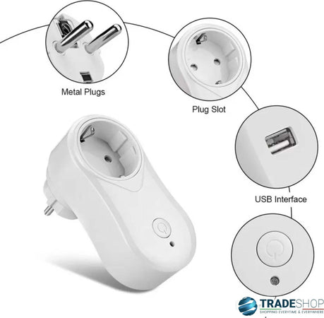 Presa Intelligente Wifi Smart Plug Spina Compatibile Google Home Alexa Echo Usb Elettronica e telefonia > Materiale Elettrico > Multiprese e Avvolgicavo Trade Shop italia - Napoli, Commerciovirtuoso.it