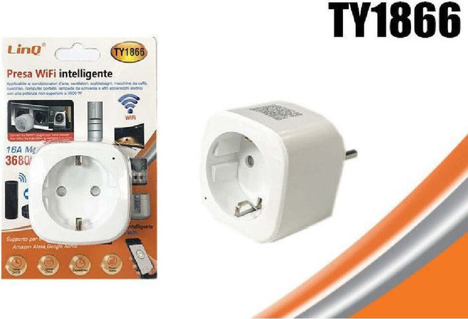 Presa Spina Schuko Adattatore Elettrica Intelligente Wifi 16a 3680 Watt Ty1866 Fai da te/Materiale elettrico/Prese elettriche ed accessori/Spine intelligenti e telecomandate Trade Shop italia - Napoli, Commerciovirtuoso.it