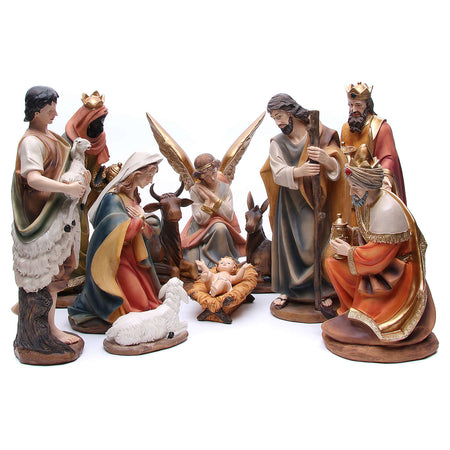Natività completa con re magi presepe in poliresina 11 soggetti