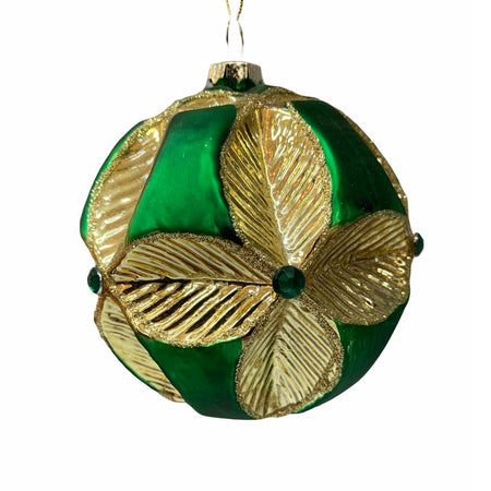 6 palline natalizie di vetro con intarsi Ø 10 cm, Pendaglio decorato Collezione EDG 2020