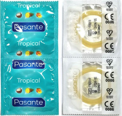 Preservativi Gusto Tropicale Pasante Tropical 48 Ananas - 48 Cocco - 48 Mango in Busta da 144 Pz Salute e cura della persona/Erotismo e contraccezione/Sesso sicuro e contraccezione/Preservativi/Preservativi maschili Kondorama - Martinsicuro, Commerciovirtuoso.it