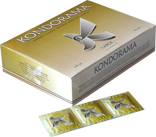 Preservativi Kondorama Large Profilattici Preservativi Trasparenti non Aromatizzati 144 pz diametro 56 mm Salute e cura della persona/Erotismo e contraccezione/Sesso sicuro e contraccezione/Preservativi/Preservativi maschili Kondorama - Martinsicuro, Commerciovirtuoso.it