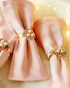 Portatovaglioli natalizi in metallo colore Oro Ø 5 cm set da 4