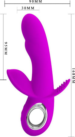 Pretty Love Humphray Vibratore Vaginale In Silicone Viola Con Doppio Stimolatore Clitoride Anale e Anello Cromato Ricaricabile Usb Salute e cura della persona/Erotismo e contraccezione/Sex toys/Vibratori/Vibratori Rabbit Kondorama - Martinsicuro, Commerciovirtuoso.it