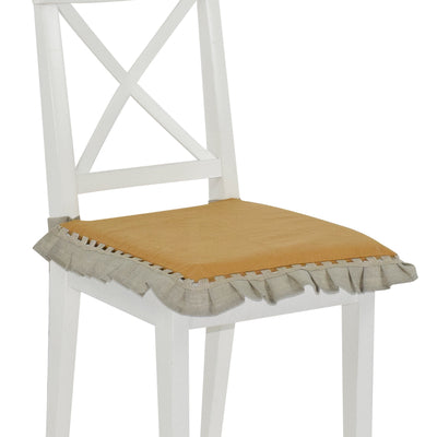 Coppia di cuscini coprisedie Ikebana idrorepellente in lino e cotone panama 40x40