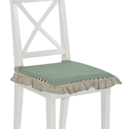 Coppia di cuscini coprisedie Ikebana idrorepellente in lino e cotone panama 40x40