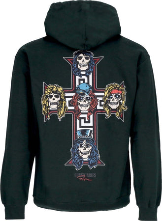 PRIMITIVE-Felpa-Cappuccio-Uomo-Cross-Hoodie-X-Guns-N'-Roses-Forest-Green-da-uomo