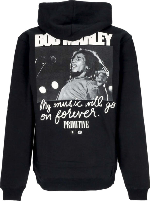 PRIMITIVE-Felpa-Cappuccio-Uomo-Forever-Hoodie-X-Bob-Marley-Black-da-uomo