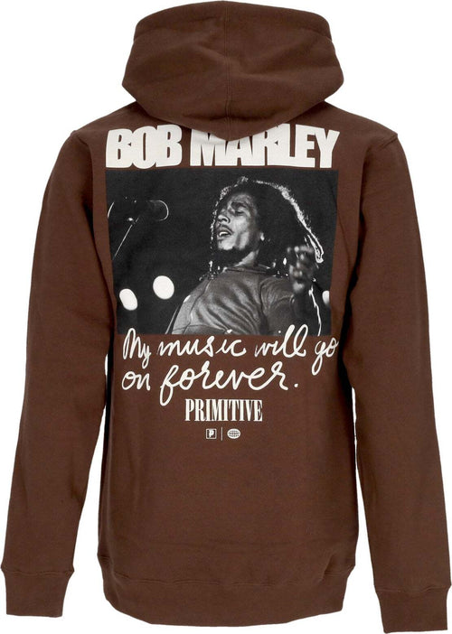 PRIMITIVE-Felpa-Cappuccio-Uomo-Forever-Hoodie-X-Bob-Marley-Brown-da-uomo