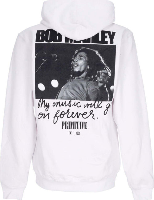 PRIMITIVE-Felpa-Cappuccio-Uomo-Forever-Hoodie-X-Bob-Marley-White-da-uomo