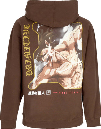 PRIMITIVE-Felpa-Cappuccio-Uomo-Future-Memory-Hoodie-X-Attack-On-Titan-Brown-da-uomo