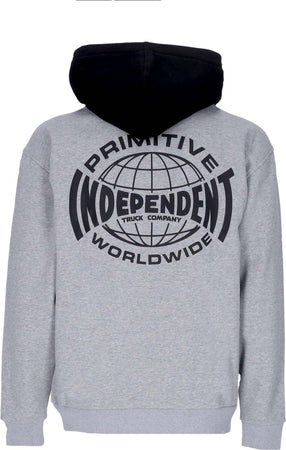 PRIMITIVE-Felpa-Cappuccio-Uomo-Global-Two-Tone-Hood-X-Independent-Grey-da-uomo