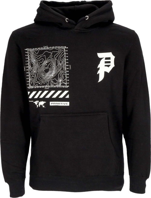 PRIMITIVE-Felpa-Cappuccio-Uomo-Mapping-Dirty-P-Hoodie-X-Call-Of-Duty-Black-da-uomo