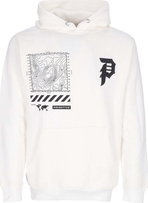 PRIMITIVE-Felpa-Cappuccio-Uomo-Mapping-Dirty-P-Hoodie-X-Call-Of-Duty-White-da-uomo