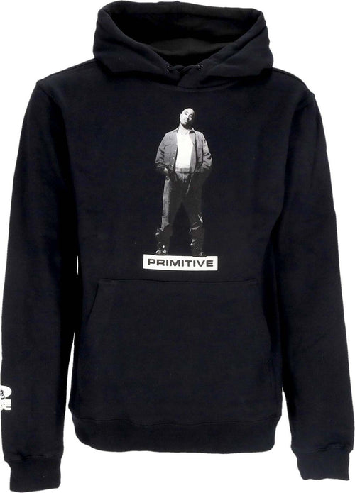 PRIMITIVE-Felpa-Cappuccio-Uomo-Posted-Hoodie-X-2pac-Black-da-uomo