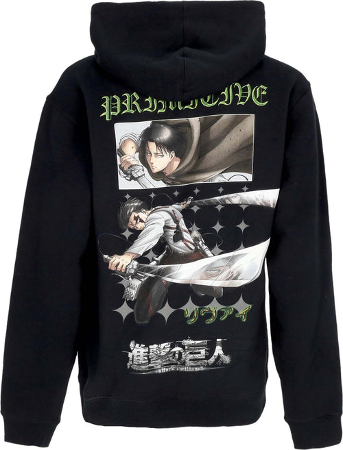 PRIMITIVE-Felpa-Cappuccio-Uomo-Scout-Hoodie-X-Attack-On-Titan-Black-da-uomo
